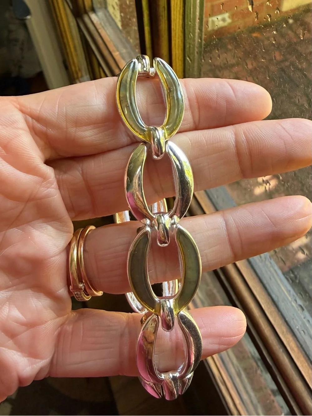 Silver-Tone Link Stretch Bracelet